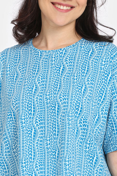Rosaline Disco Daze Knit Cotton Shorts Set - Starlight Blue — image 5
